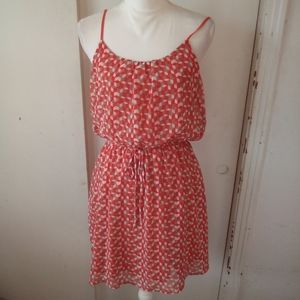 Orange white summer dress size M